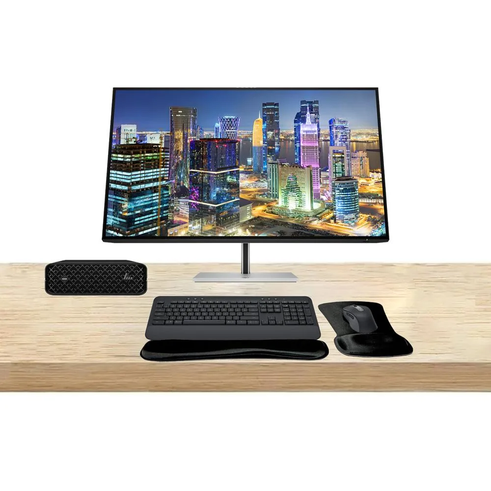 HP HP Z2 Mini G9 i7 16GB 512GB DDR4 NVMe 32" 4K monitor MK650 wireless keyboard mouse — product photo