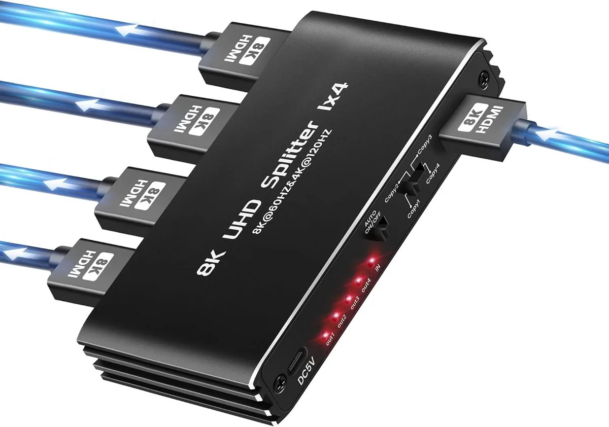 AUBEAMTO AUBEAMTO HDMI 2.1 Splitter 1x4 8K@60Hz 4K@120Hz — product photo