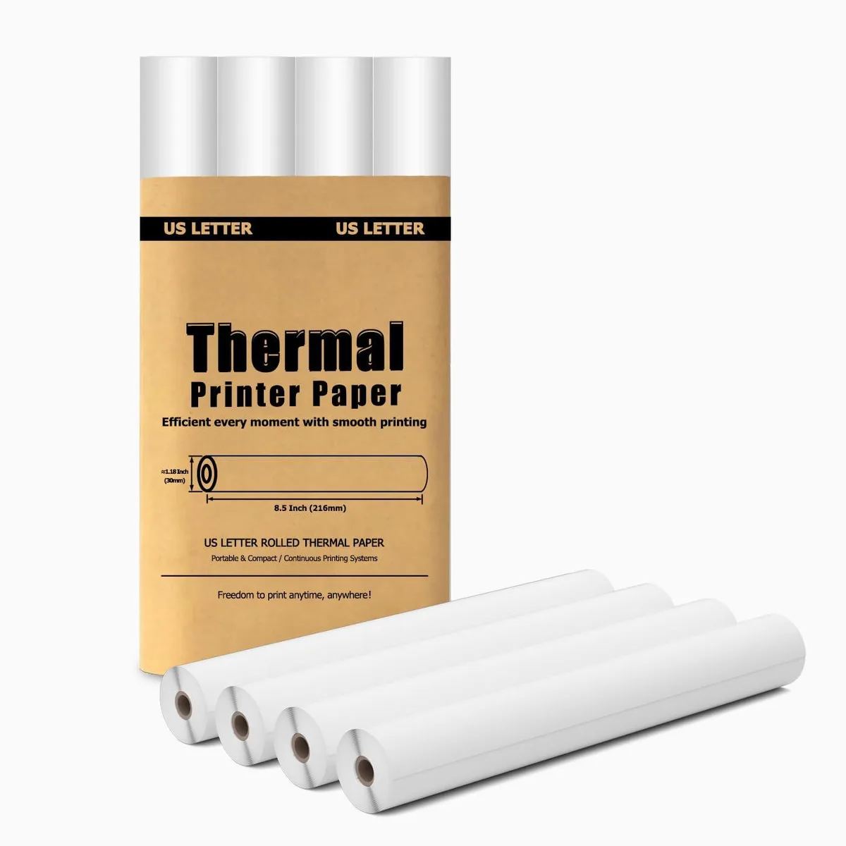 Bagvhandbagro 001 Receipt Paper 8.5 x 11 Inch 4 Rolls — product photo