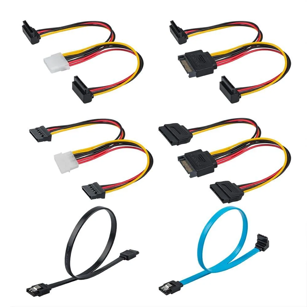 findTop SATA 3.0 6.0 Gbps Cable & Power Splitter Set of 6 — product photo