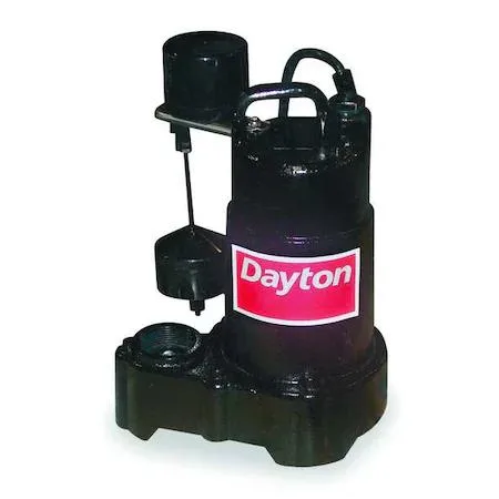 Dayton Dayton 3BB70 1/3 HP Submersible Sump Pump 120V AC Vertical Float 1-1/2" F — product photo