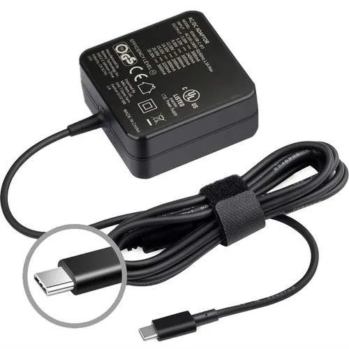 Rectangular black BTI 65 W AC adapter with barrel connector
