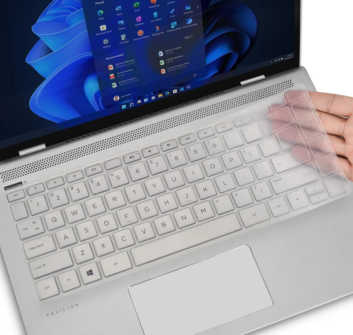 CaseBuy Clear Silicone Keyboard Cover HP Pavilion x360 14-dq 14-fq 14-dk 11.4x4.3 in — product photo