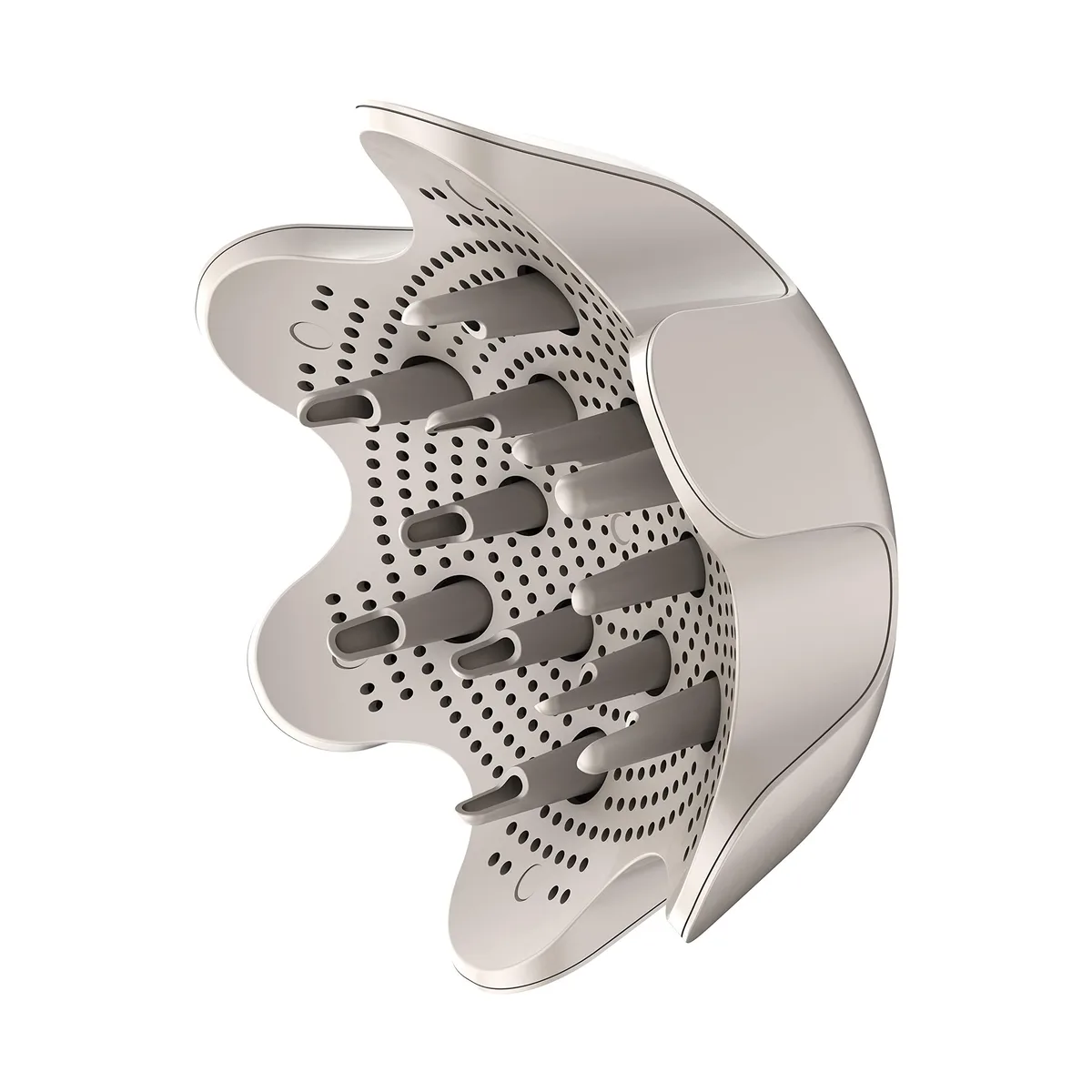 Stone-coloured diffuser attachment with deep bowl and extendable prongs, 5.79 in diameter, 3.2 in deep