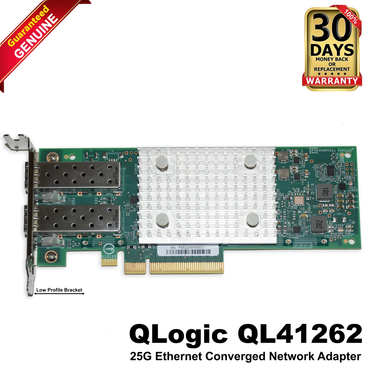 DELL DELL QL41262HLCU-DE 10/25GbE Dual-Port SFP28 PCIe Adapter 415DX laptop replacement part — product photo
