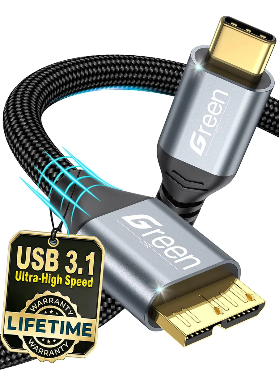  Green Jiss HFHJFD-27741589 USB C to Micro B Cable 1ft 5Gbps — product photo