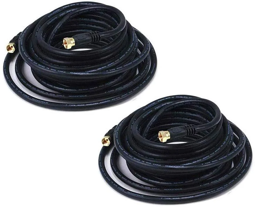 iMBAPrice iMBAPrice RG6 Coaxial Cable 25 ft 2-pack Black — product photo