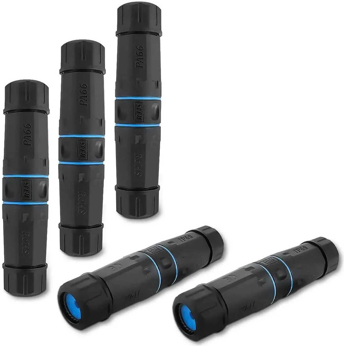 Vszerda Vszerda IP68 Waterproof RJ45 Coupler Shielded Pure Copper Black 5 PCS Female — product photo