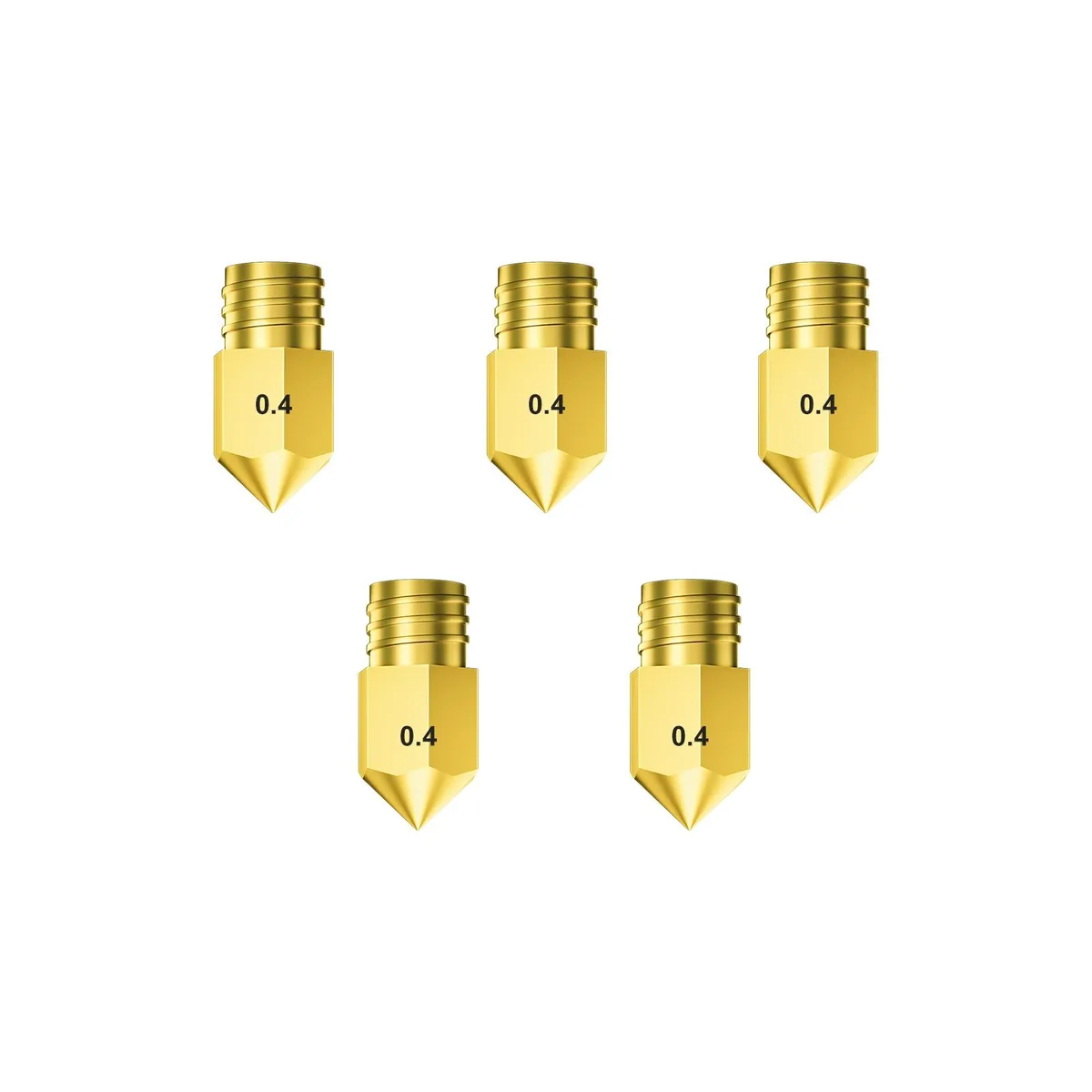 LONGER LONGER 5pcs 0.4mm M6 Brass Nozzle 3D Printers Accessories — product photo