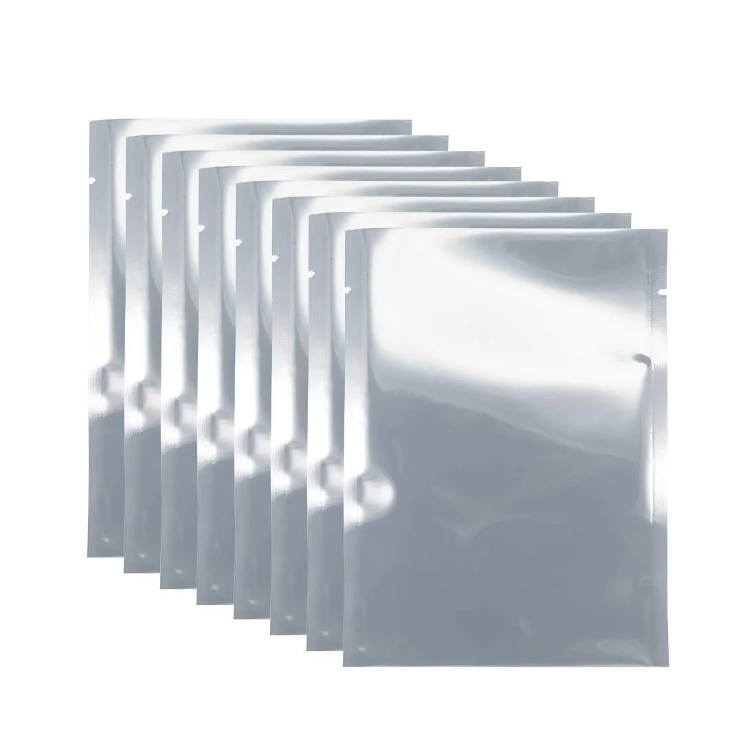 Pack of 100 silver semi-transparent rectangular antistatic shielding bags, 4 by 6 inches