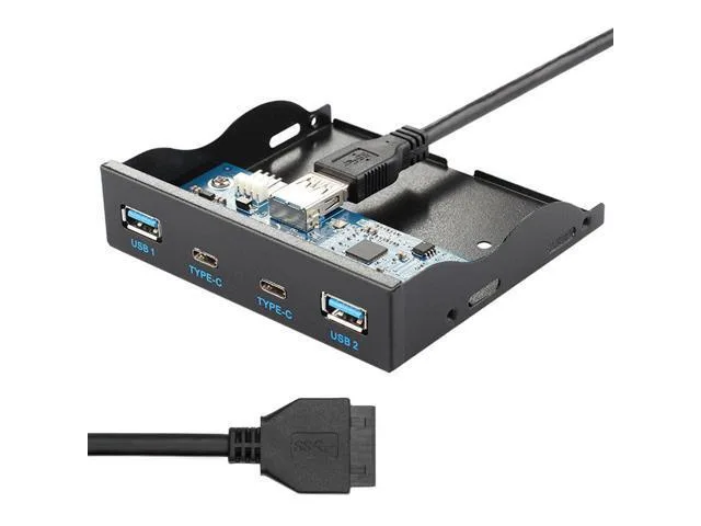 LORDWORLD LORDWORLD USB-C & USB 3.0 Hub 4 Ports Front Panel 20-Pin 3.5" Bay — product photo
