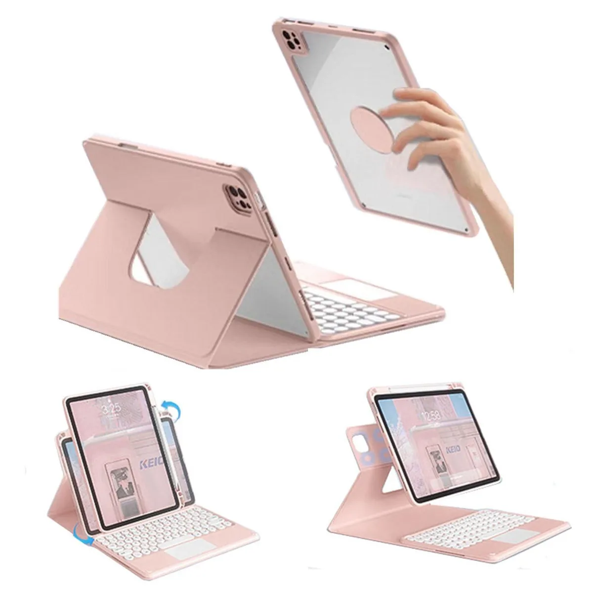 Barrow Mods Barrow Mods 2 in 1 Accessory iPad 10.9 11 inch 360 Rotating Keyboard Touchpad Black — product photo