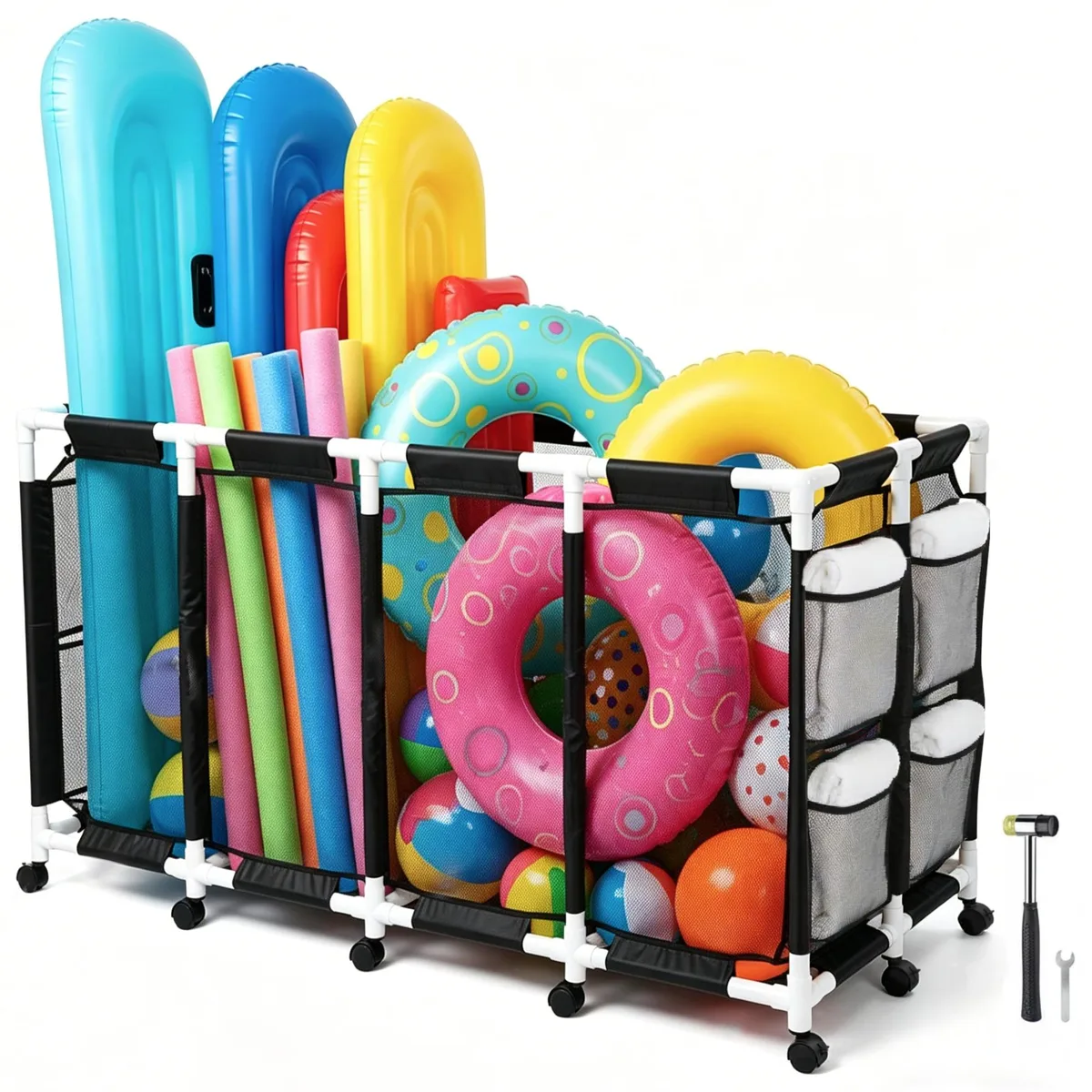 Yescom USA, Inc. Yescom USA, Inc. 06PSB004-4GPVC-0607 335 Gallon Toy Storage 67x32x36 12-Wheel — product photo