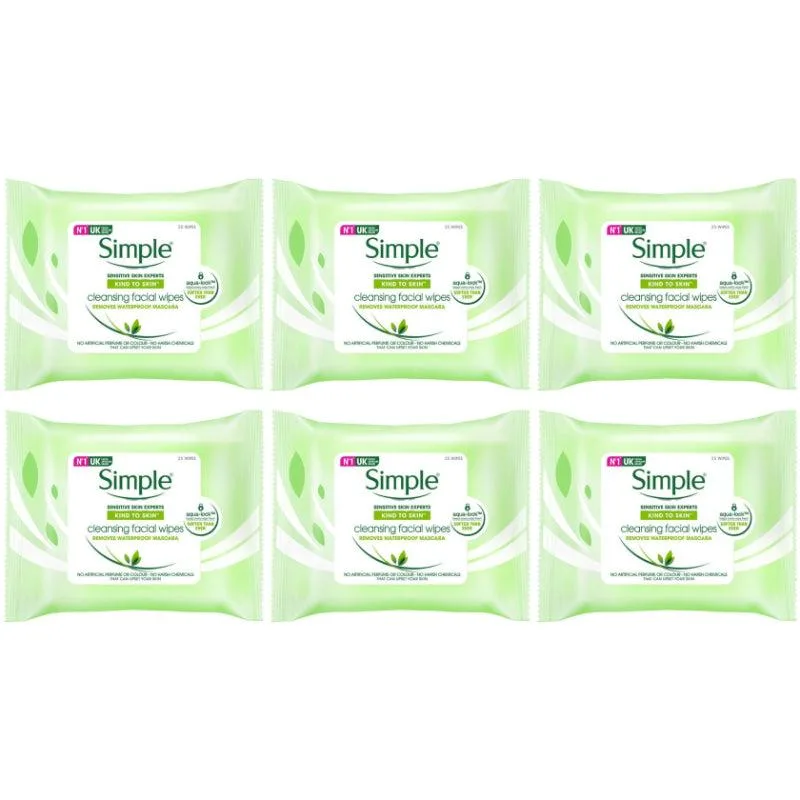 Real Simple Real Simple SIMPL-SKI-6PK Skin Care 25 wipes × 6 packs — product photo