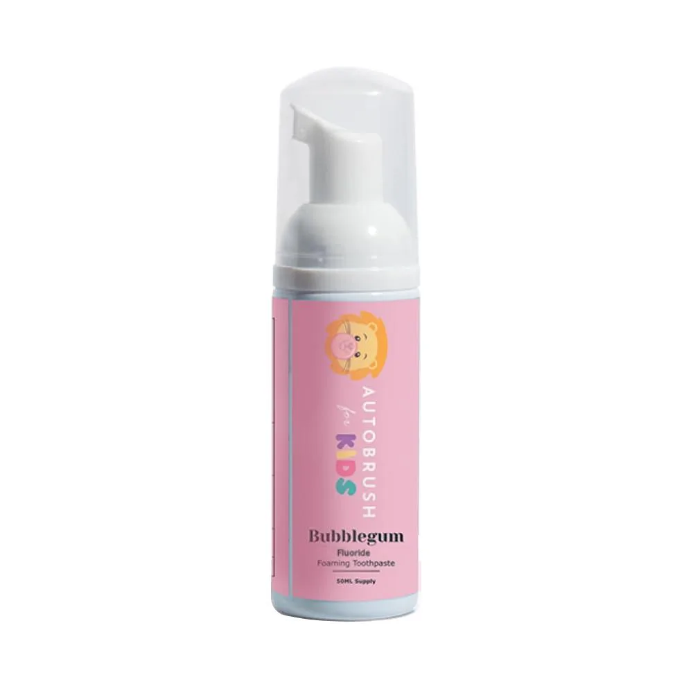 White pump bottle with bubblegum flavour label