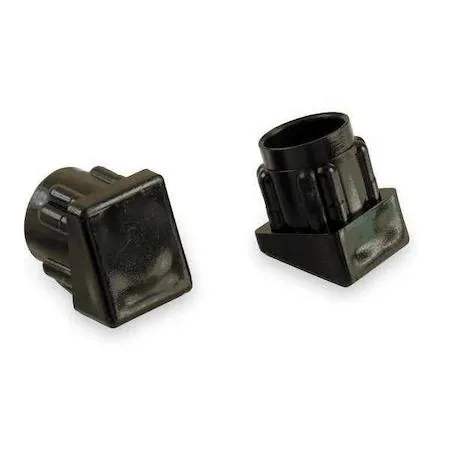 Black round slip-on plastic leg tips, pack of 24