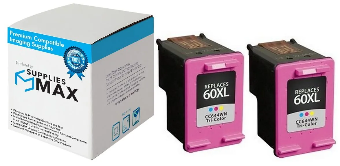 SuppliesMax SuppliesMax HP 60XL Tri-Color Inkjet Cartridge 2-Pack 440 Pages — product photo