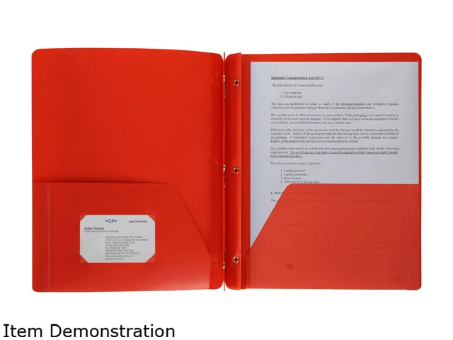 Business Source Business Source 20887 Poly Portfolio 3 Prong 2 Pkts .3mil Red — product photo