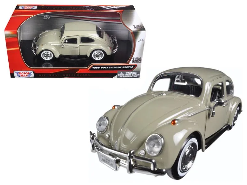 MOTORMAX MOTORMAX 1966 Volkswagen Beetle Beige 1/24 Diecast hobby collectible — product photo