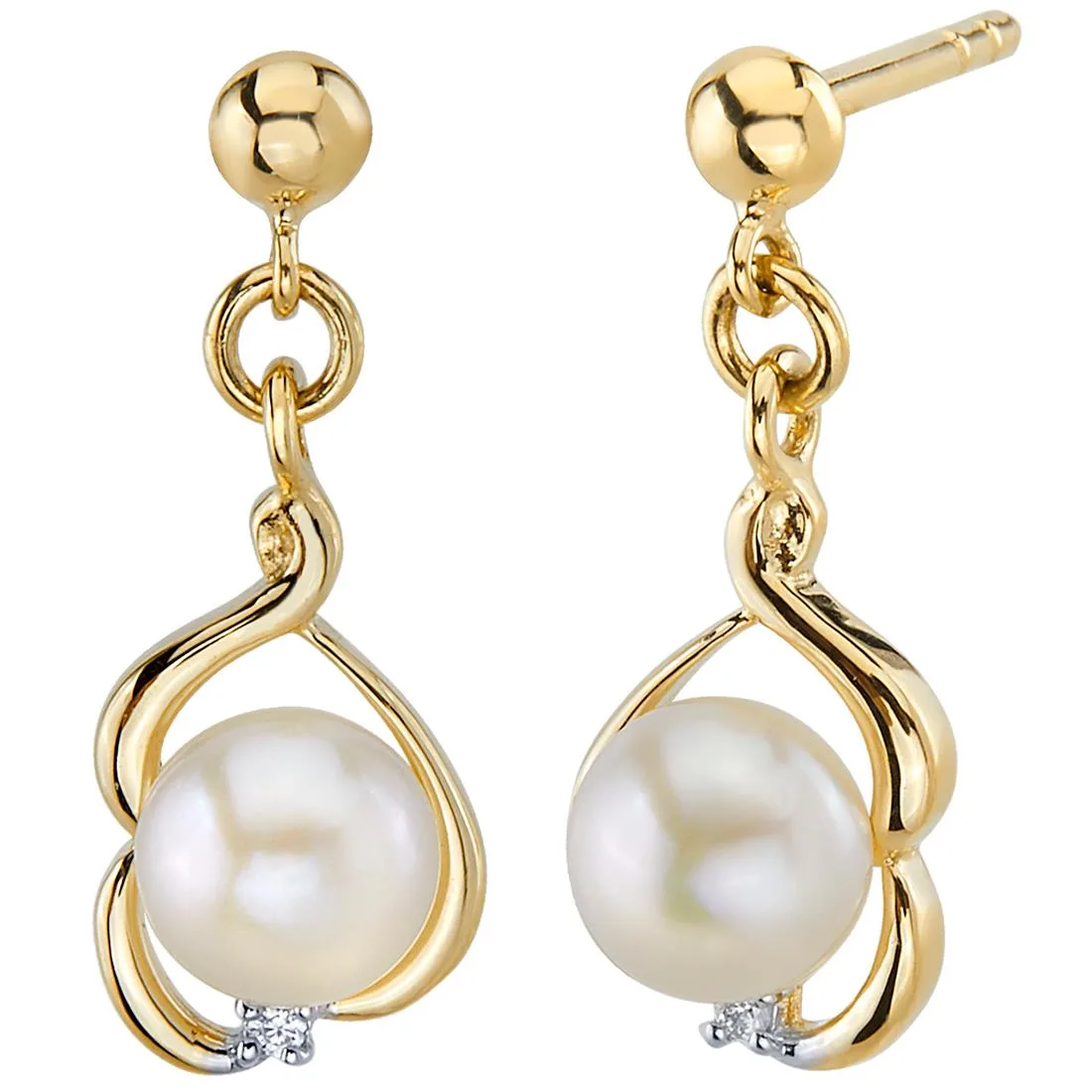 Oravo Oravo 14K Yellow Gold Freshwater Pearl Drop Earrings 5.0 mm — product photo