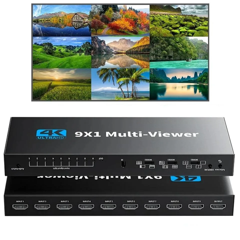 Jansicotek Jansicotek OZQF-1 9x1 HDMI Multiviewer Switch 9 Ports IR Remote 4K 30Hz 1080P — product photo