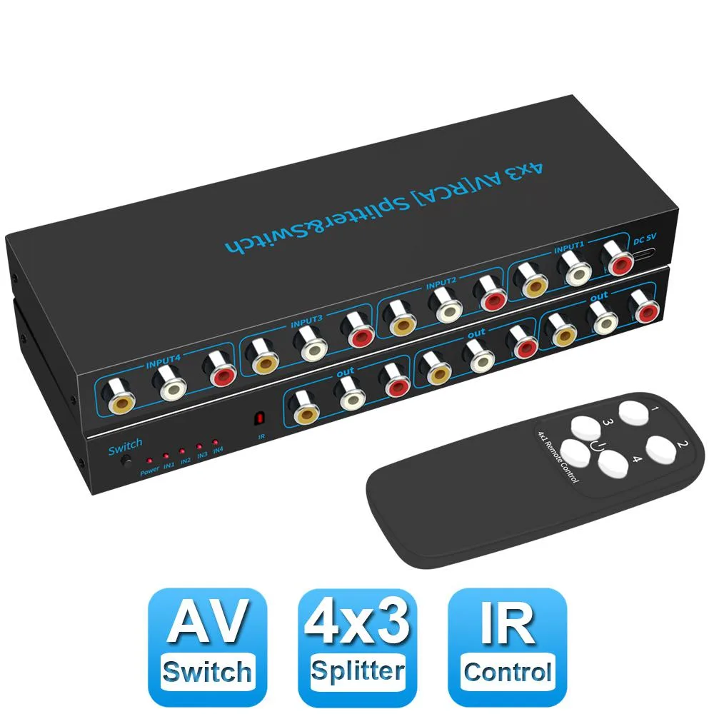 LUOM LUOM OZQV 4 in 3 Out Composite Audio Video Converter — product photo