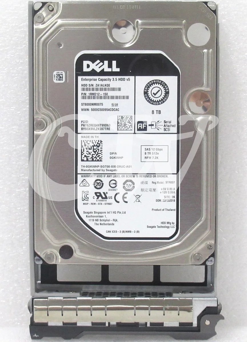 DELL DELL ST8000NM0075 8TB 7200RPM SAS 12Gb/s 512MB 3.5in internal hard drive — product photo
