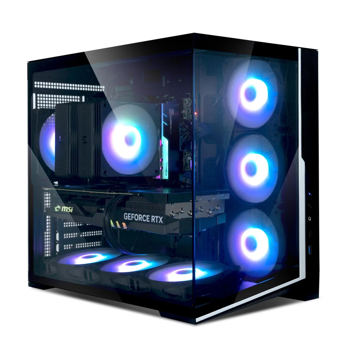 Zalman Zalman D40 ATX Mid-Tower PC Case, 7 ARGB Fans, Black — product photo