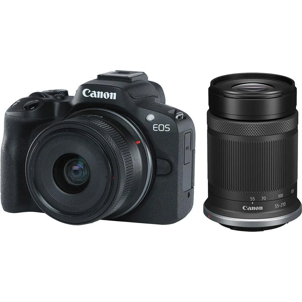 Canon International Canon International EOS R50 24.2MP DSLR with 18-45mm and 55-210mm Lenses Black — product photo