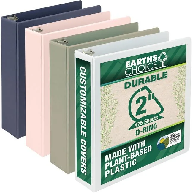 Samsill Samsill MP46969 Plant-Based View Binder 3 D-Ring Assorted 4 Pack 475 Sheet — product photo