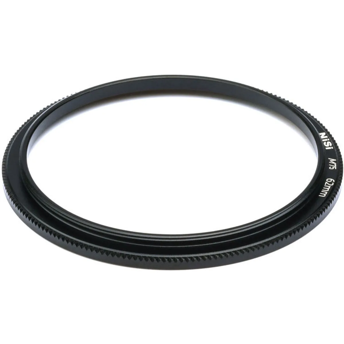 Thin black aluminium ring with 62mm male thread for NiSi M75 holder