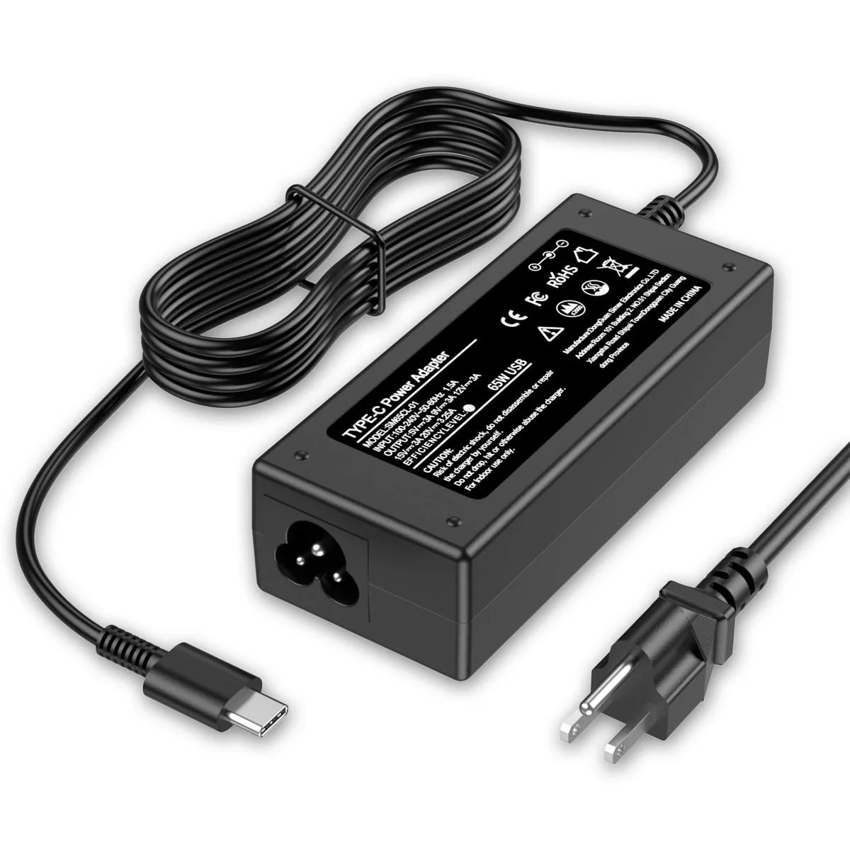  hec SM65CL-01 65W USB-C AC Adapter 20V 3.25A — product photo
