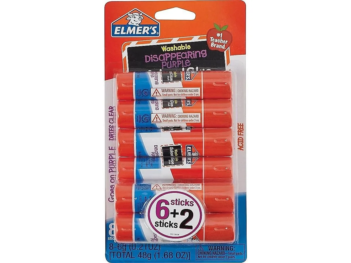  Elmer's 2019993 Disappearing Purple Glue Sticks 0.21 oz 8 Pack — product photo