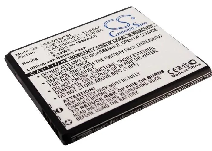 Rectangular black replacement battery with label