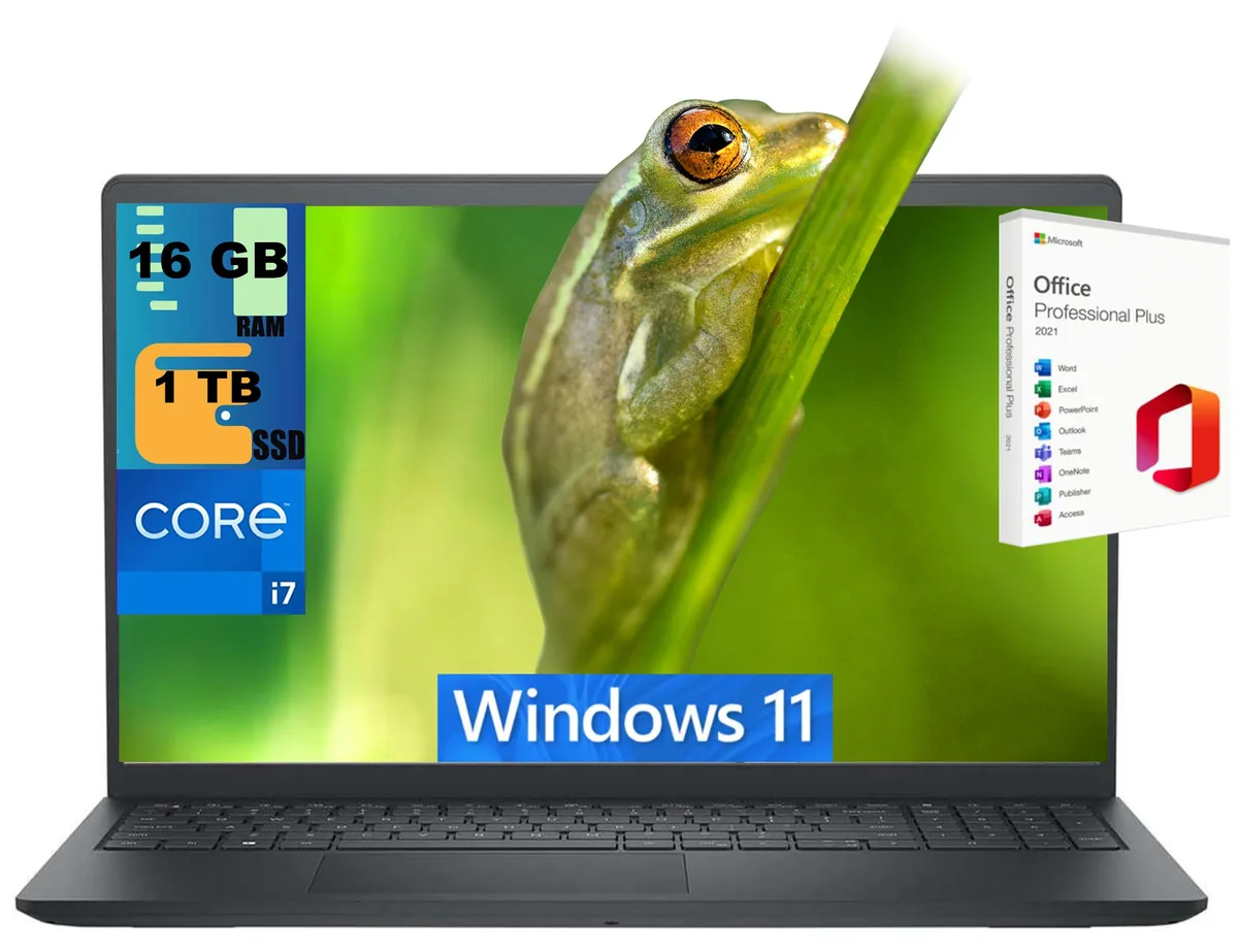 DELL DELL Inspiron 15 laptop i7-1355U 16GB 1TB SSD 15.6" FHD Touchscreen UHD WiFi6 Windows 11 Office 2021 — product photo