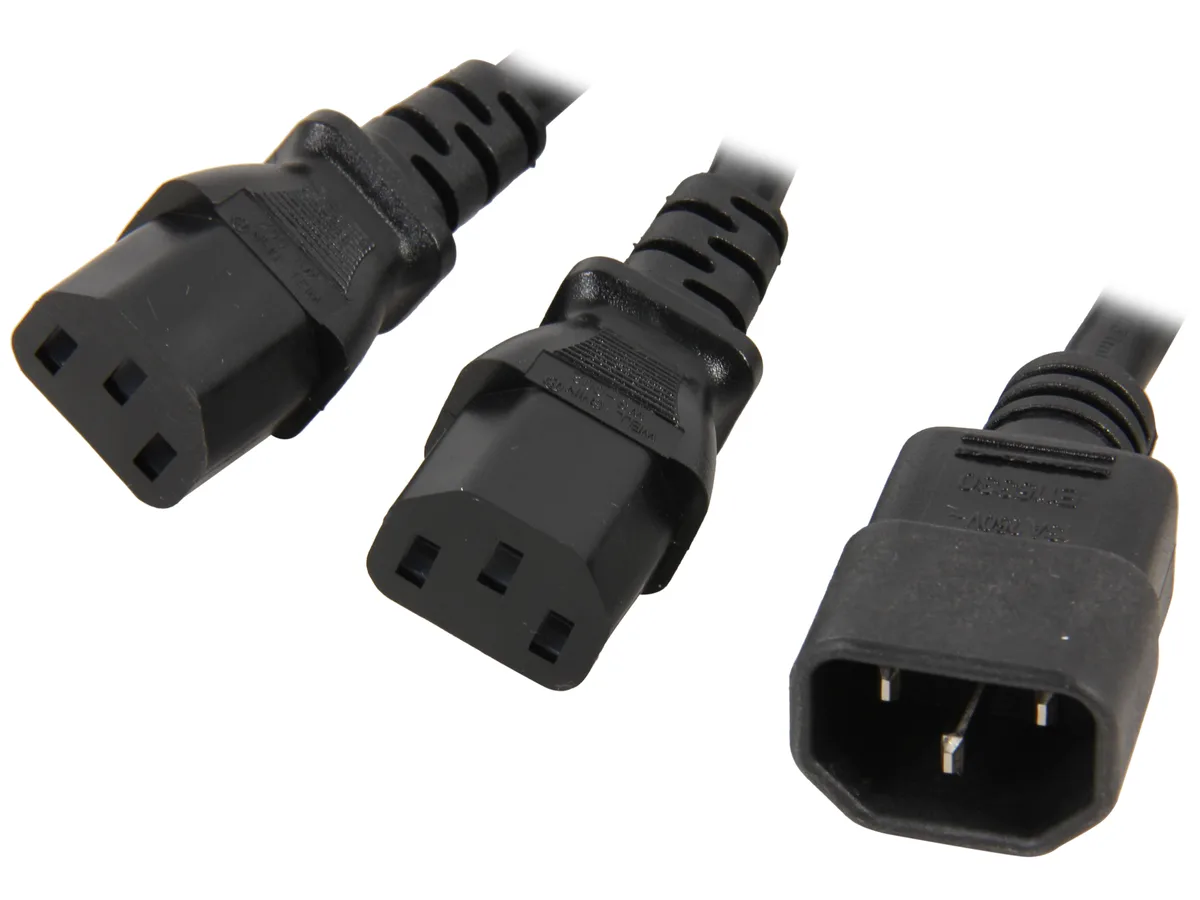 Cables To Go Cables To Go 29818 16 AWG 1-to-2 Power Splitter Cord C14 to Two C13 6 ft — product photo
