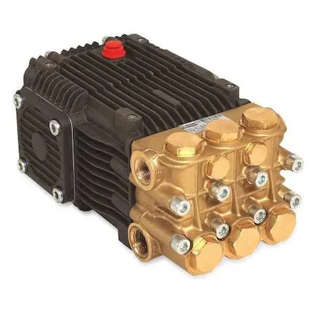 Metal high pressure pump unit with mounting flange and inlet outlet ports