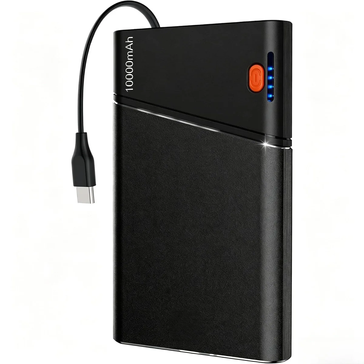  Aaoyun B2 10000mAh Power Bank 22.5W PD Built-in USB-C Cable Black — product photo