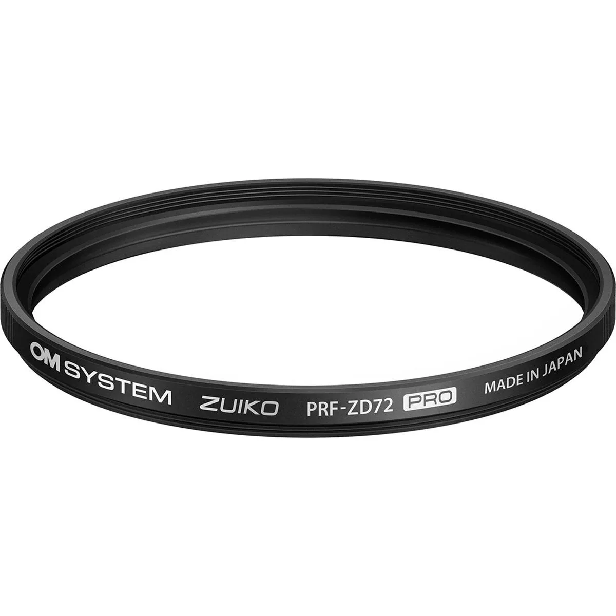 72 mm clear glass filter in black satin aluminium frame