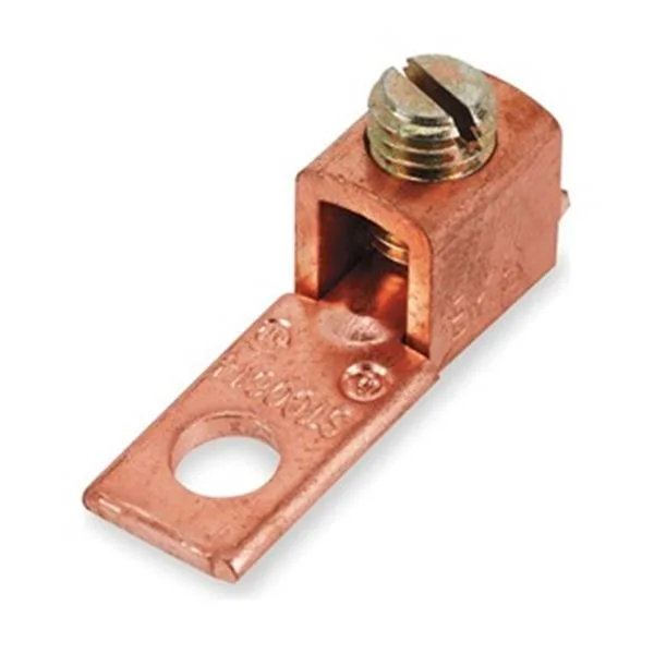 Copper straight tang connector with single slotted hole