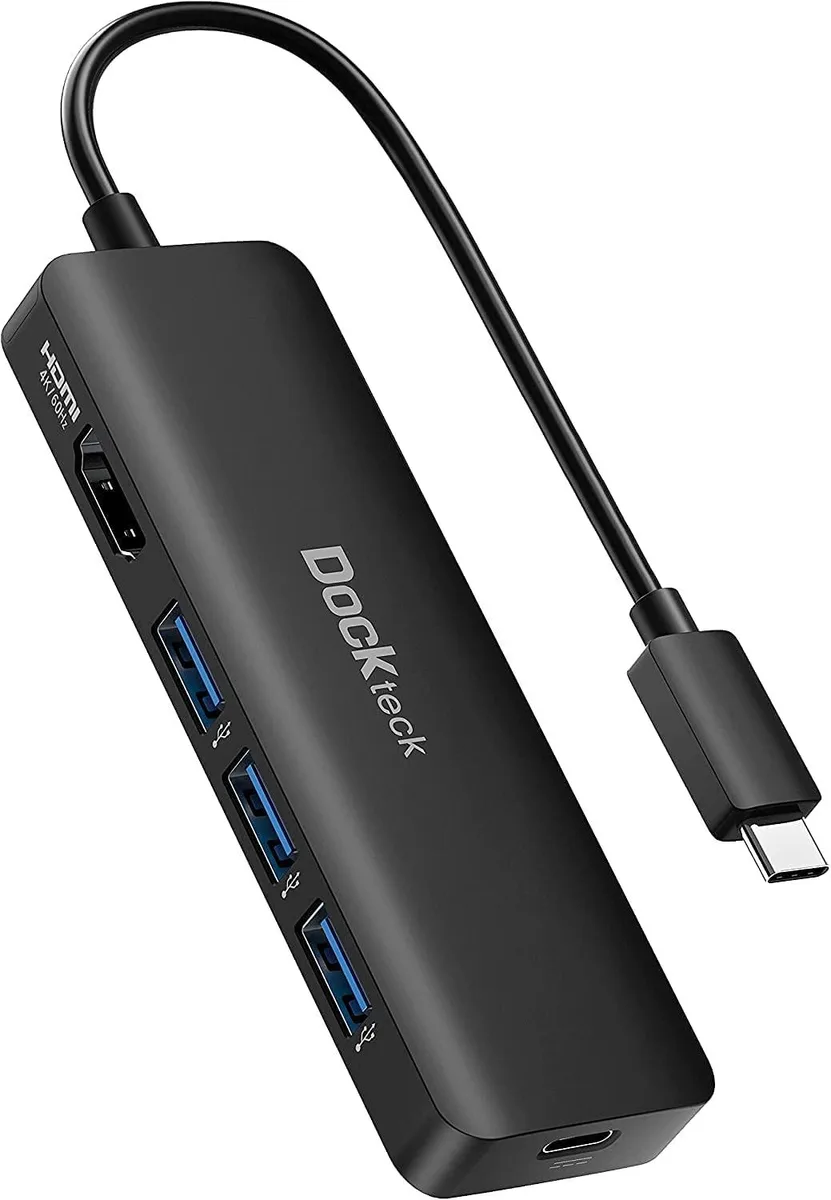  dockteck DD0008 USB-C multiport adapter 5-in-1 4K 60Hz 100W PD 3 USB 3.0 — product photo