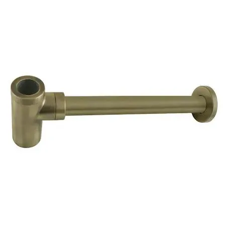 Brass round bottle trap with polished finish