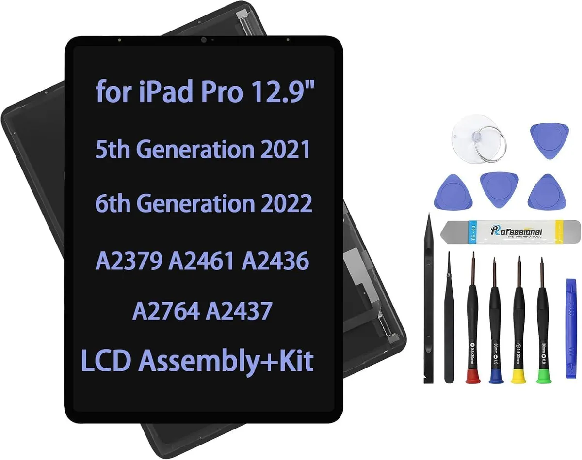 NUOLAISUN NUOLAISUN iPad Pro 12.9" 5th 6th Gen 2021 2022 A2379 A2461 A2436 A2764 A2437 LCD Screen Replacement (Black) — product photo