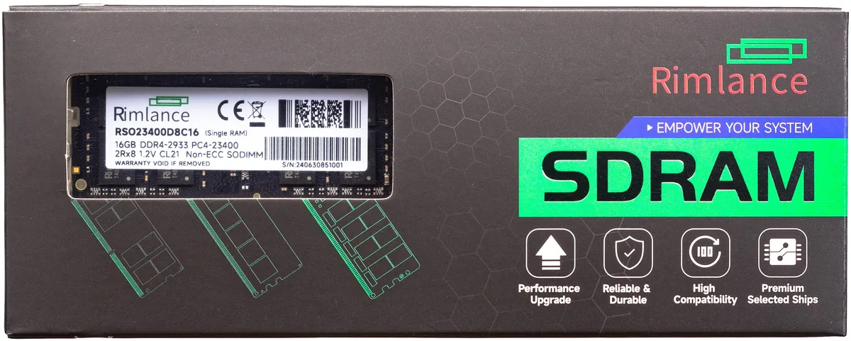 RIMLANCE RIMLANCE RSO23400D8C16 16GB DDR4 2933MHz SODIMM laptop RAM — product photo