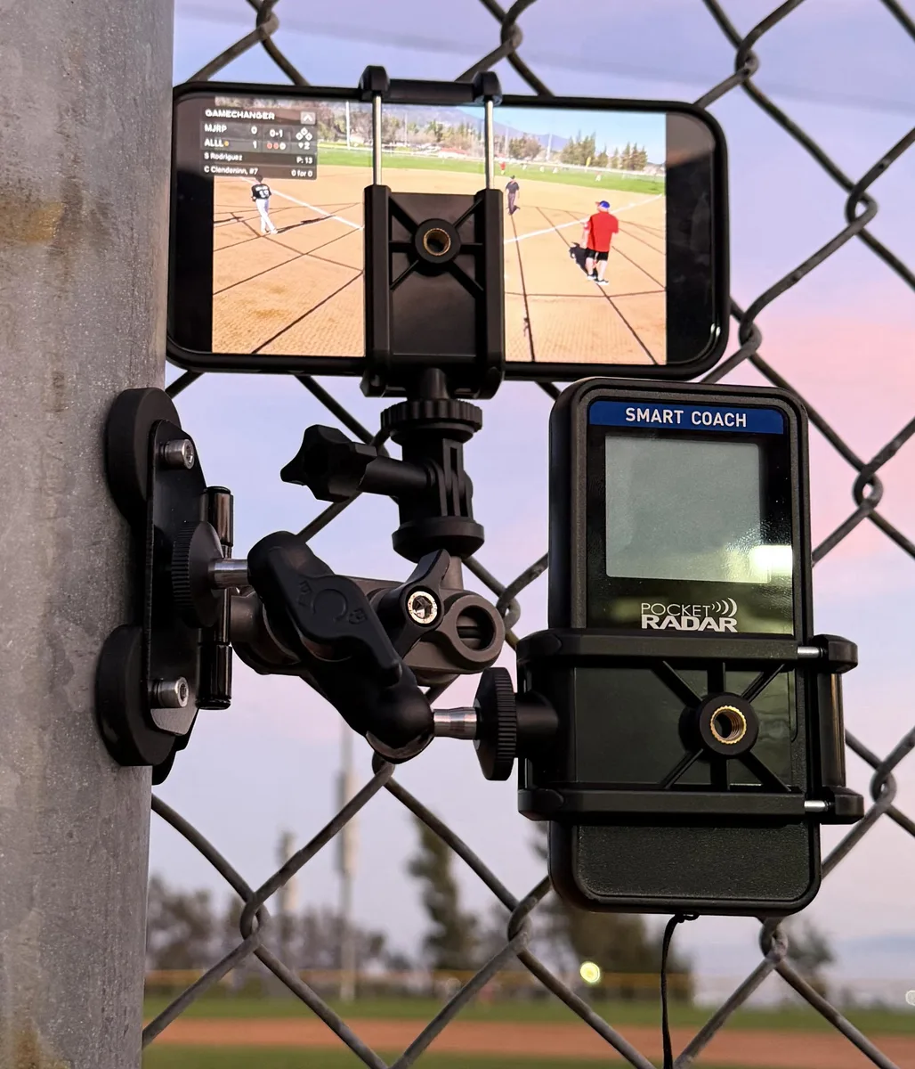 Nakedcellphone Nakedcellphone Fence/Post Mount Combo — Magnetic, 360° rotation, adjustable angle, black — product photo