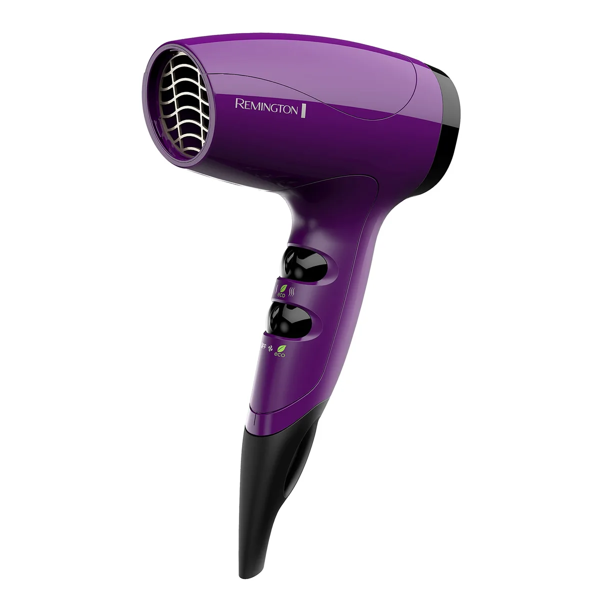 Purple compact ionic hair dryer with hanging loop
