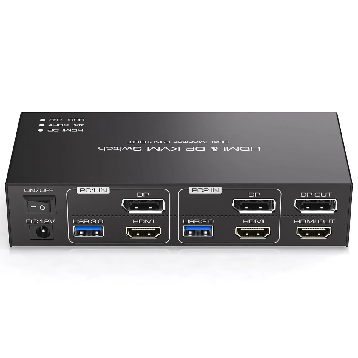 Explus-C Explus-C HDMI+DP KVM Switch 2 Monitors 2 Computers 4K@60Hz 4 USB 3.0 — product photo