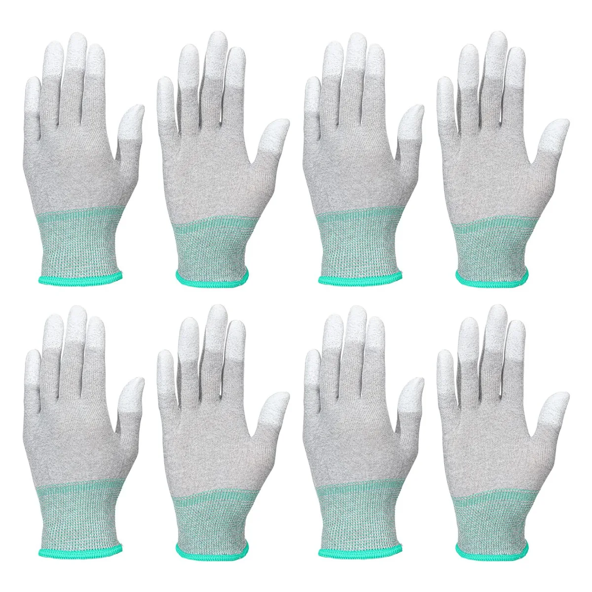  Eldraqth 5317KUAC9873 Anti-Static Gloves 4 Pairs Green Carbon Fiber PU — product photo
