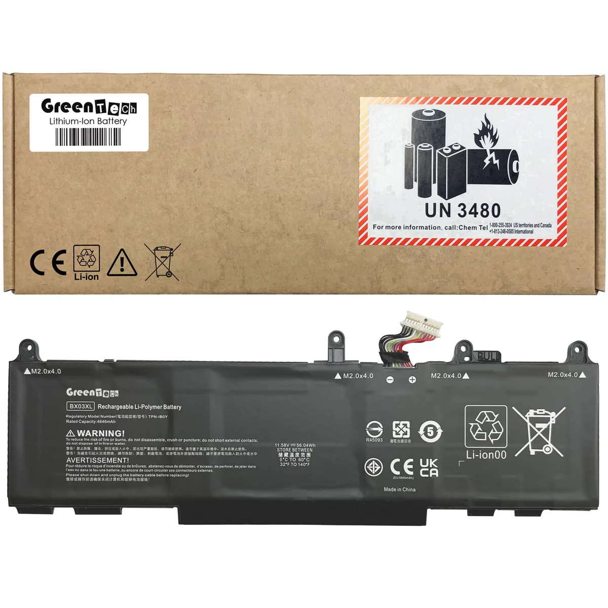 GreenTechLLC GreenTechLLC BX03XL 11.58V 56Wh laptop battery — product photo
