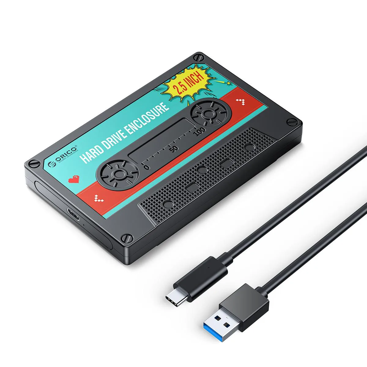 Orico Orico 2580U3 2.5" SATA Drive Enclosure USB 3.1 Type-C 6TB Black — product photo